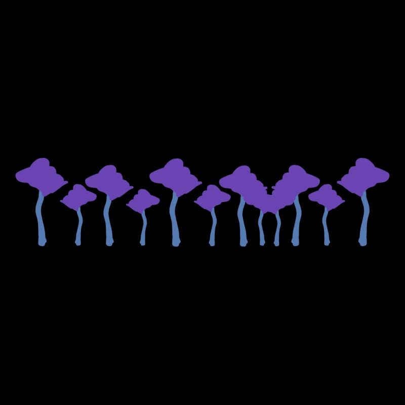 Trees Line Nature Forest Stroke Purple