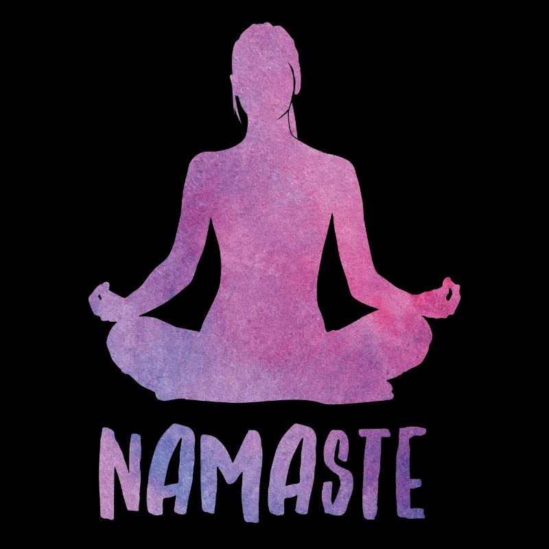 Silhouette de yoga avec lettrage namaste