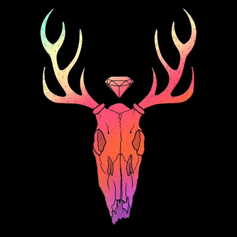 Hirschgeweih Schädel Lineart-Design