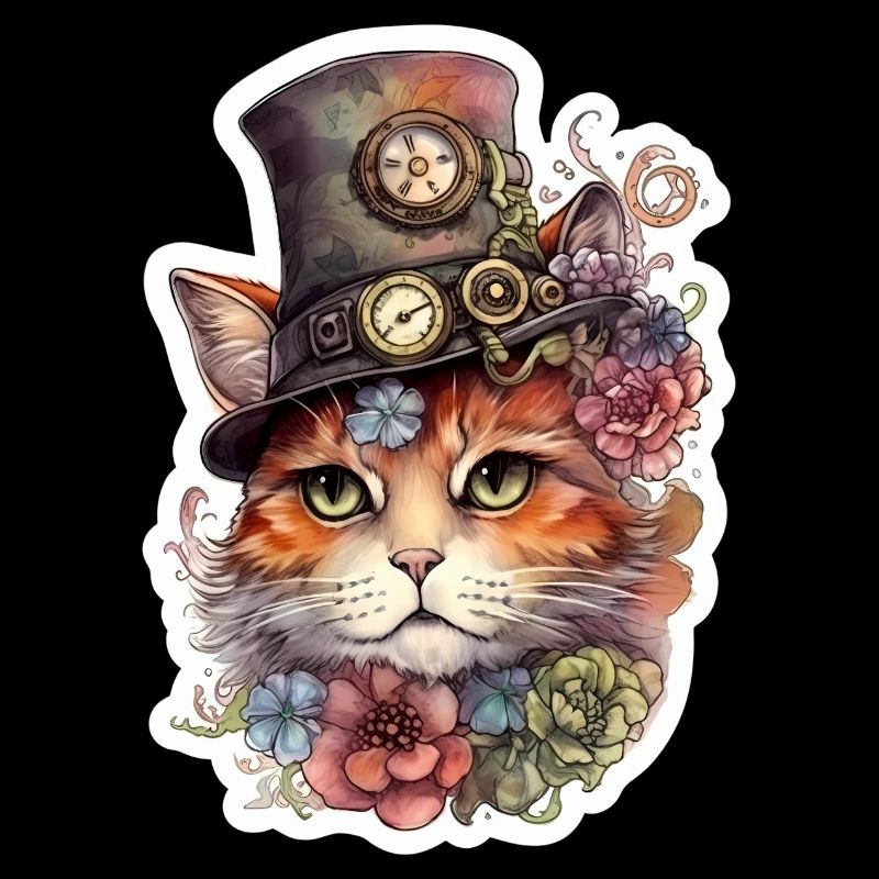 Steampunk Katze mit Hut