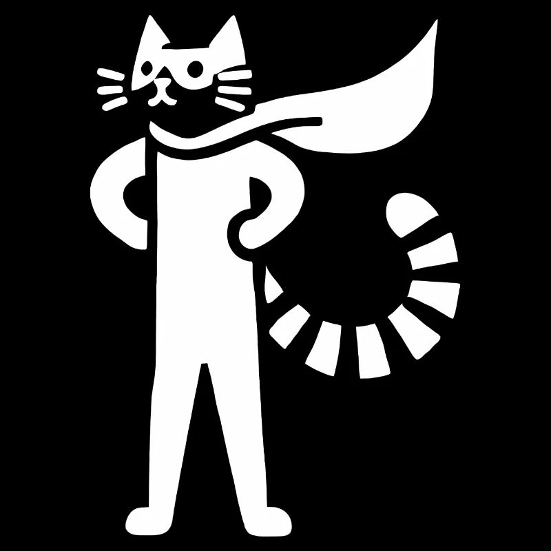 Katzen Superheld Held Silhouette Umhang