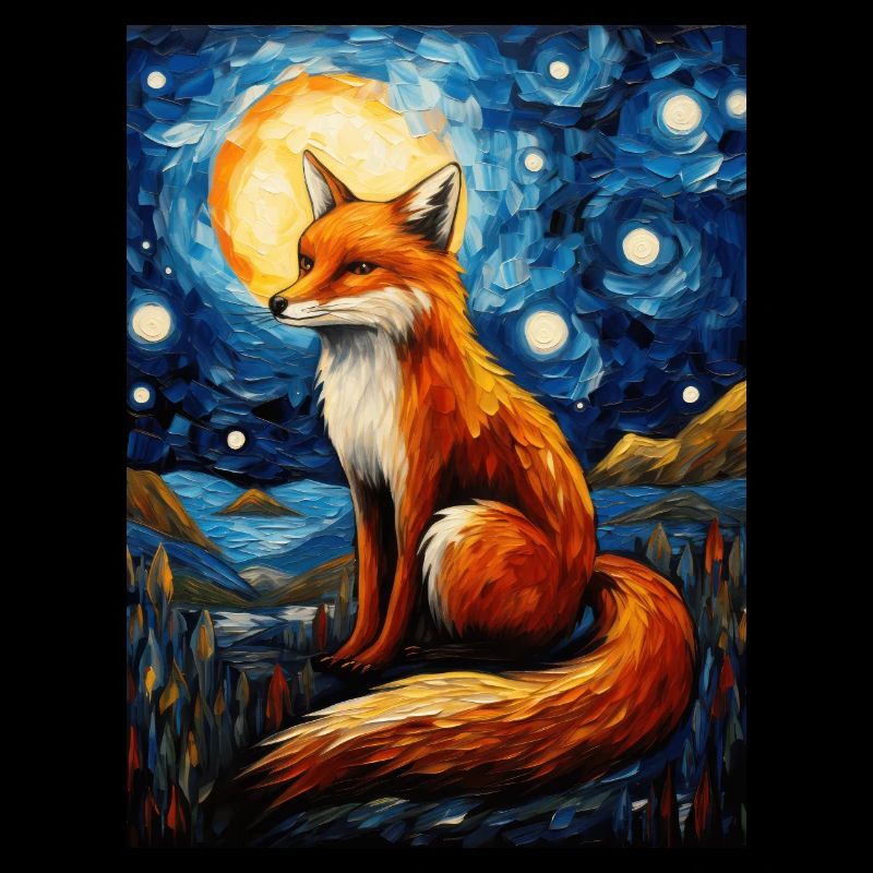 Renard, Nuit Étoilée, Van Gogh, Style