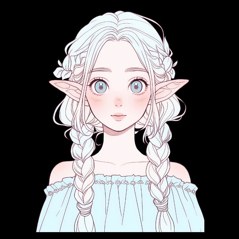 elfe, anime, mädchen