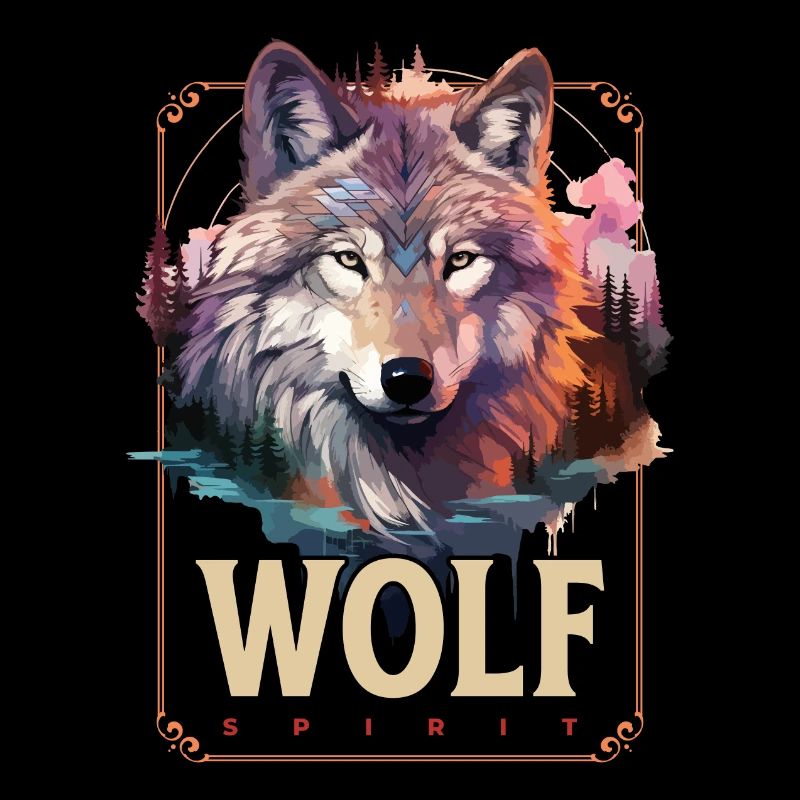 Wolf Wolf Head Nature Wilderness Adventure Forest Art