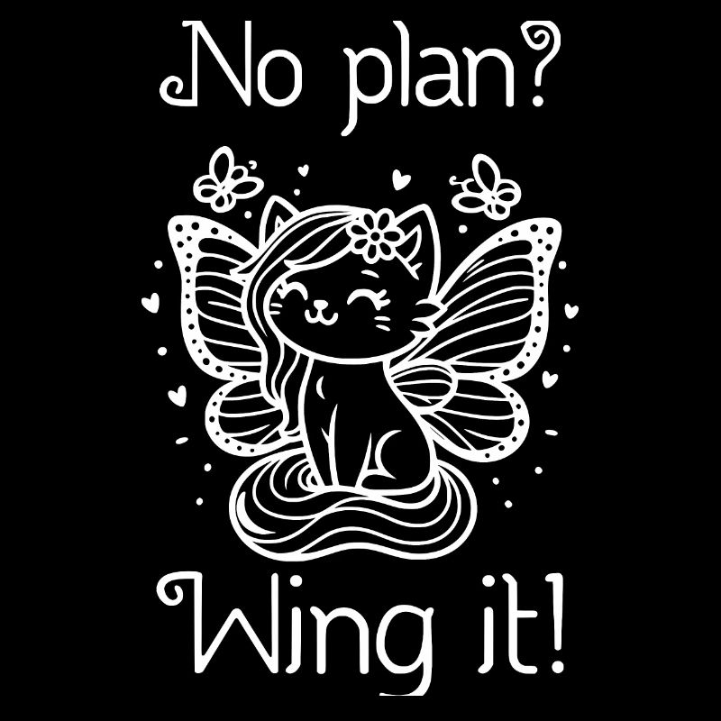 Pas de plan ? Envolez-le ! Chat ailé (blanc)