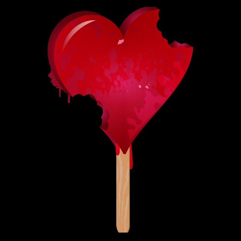 Rotes Herz Eis mit Biss