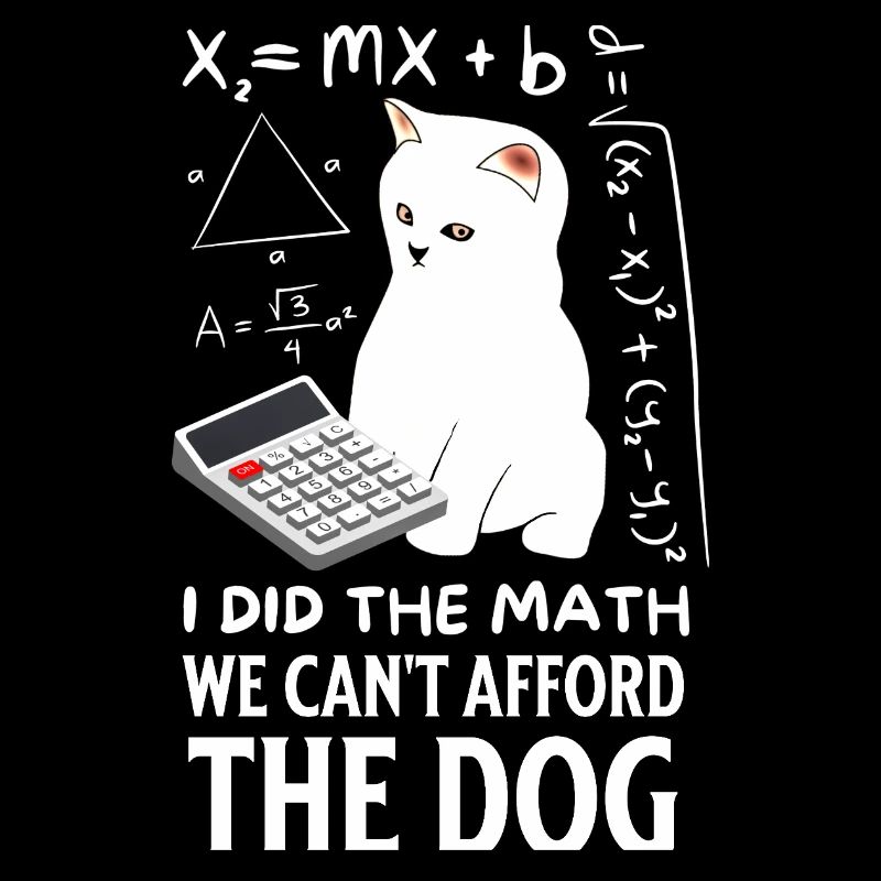 Conception mathématique humoristique de chat