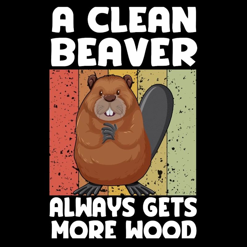 Sauberer Biber Holzspruch