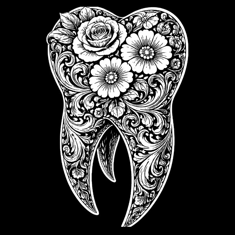Conception d’ornement en fleurs de dents