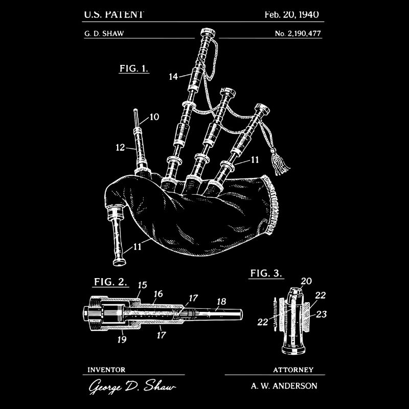 T-shirt médiéval design de plan de cornemuse