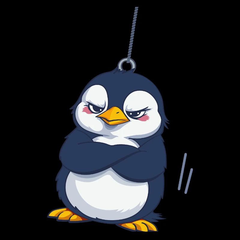 Grumpy Penguin Hanging