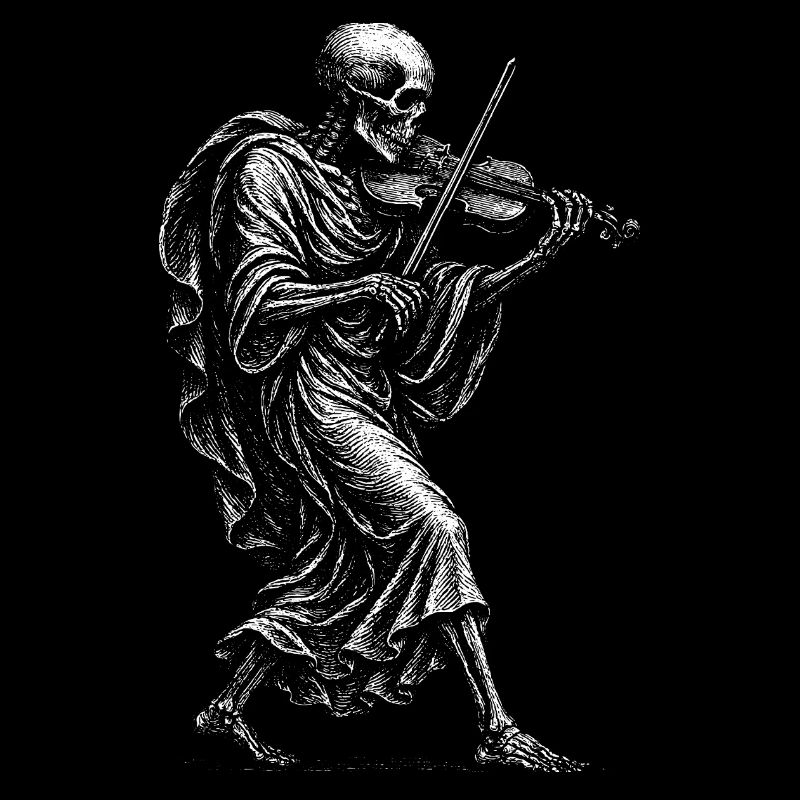  Skeleton playing the violin