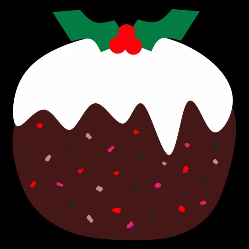 Weihnachtspudding mit bunten Beeren