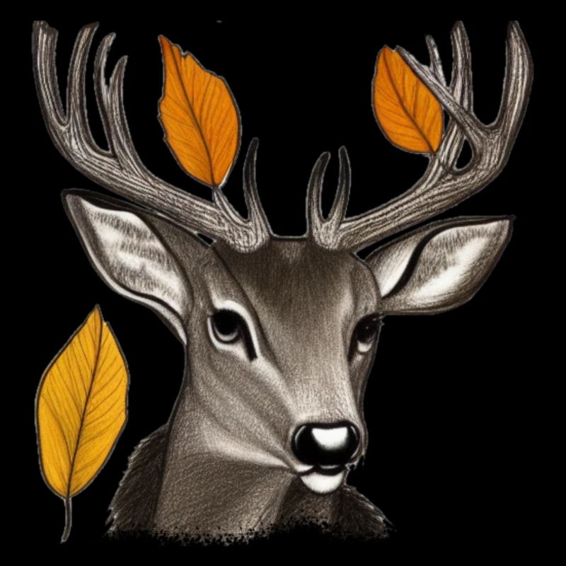 Hirschkopf im Herbst Hirsch Geweih Bock Reh Kitz 4