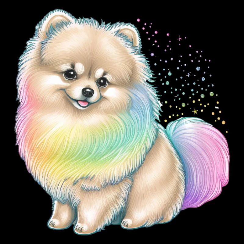 Spitz miniature de Poméranie Arc-en-ciel