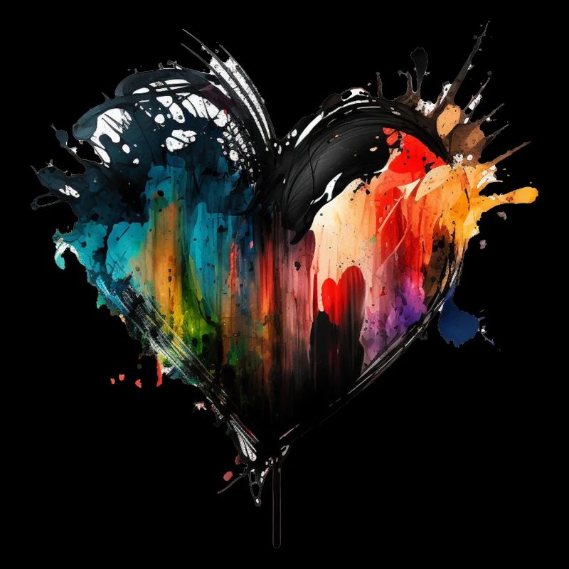 Gouttes de couleur de cœur colorées