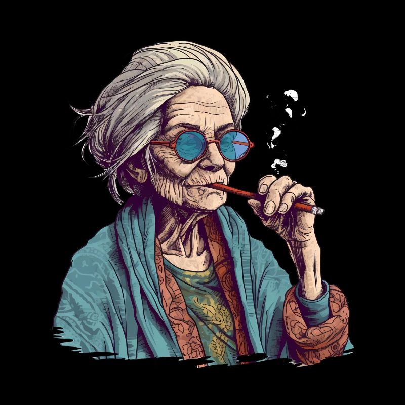Smoking Old Lady - Old Fashioned
