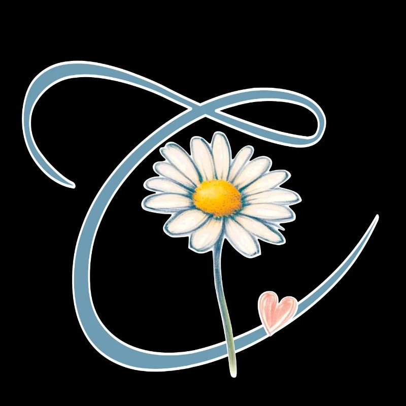 Buchstabe C Gänseblümchen Herz