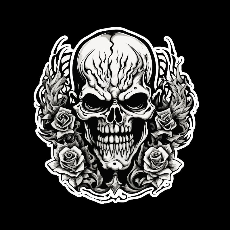Crâne / crâne / squelette / gothique / tatouage