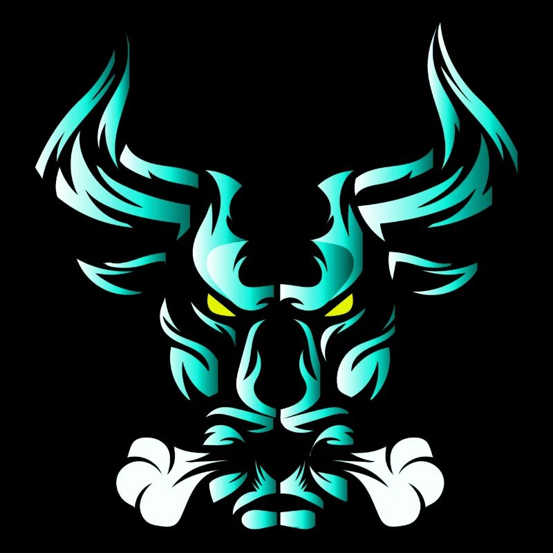 Stier Stierkopf Kopf Logo Steak Beast Gym Horn