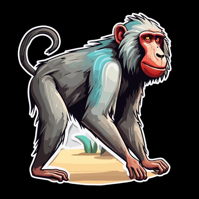 Monkey / Animal / Zoo / Babian / Wild / Comic