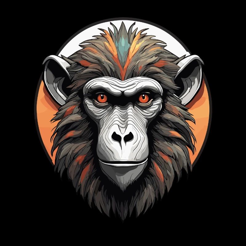 Affe / Tier / Zoo / Babian / Wild / Comic