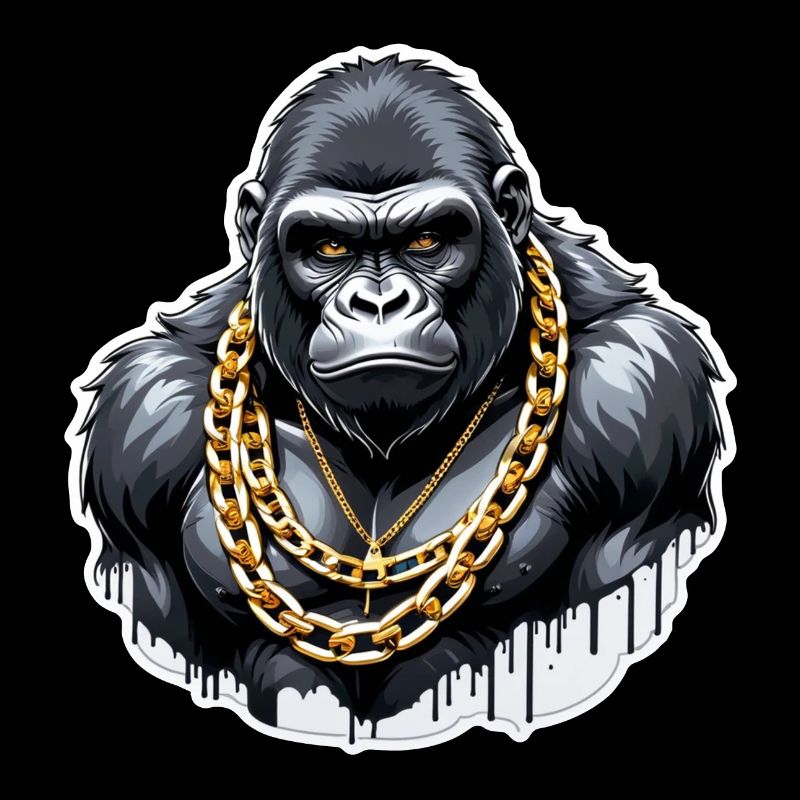 Gorilla mit Goldkette