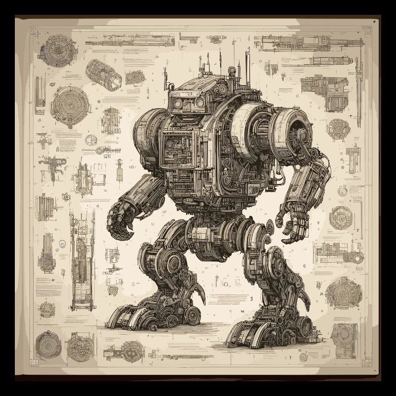 Plan / Sépia / Vintage / Rétro / Robot