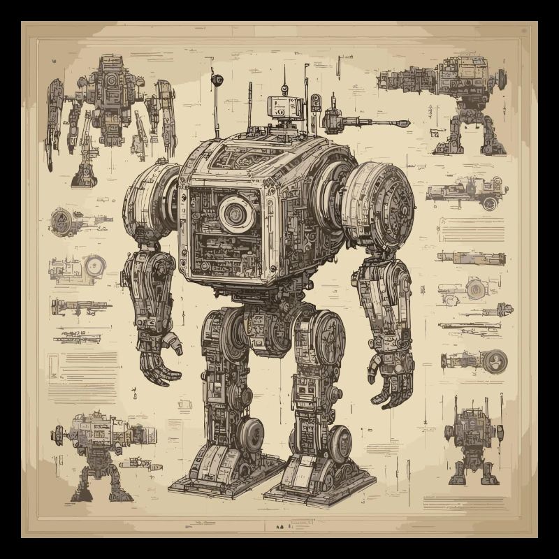 Plan / Sépia / Vintage / Rétro / Robot