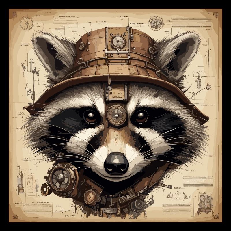 Plan / Sépia / Vintage / Rétro / raton laveur
