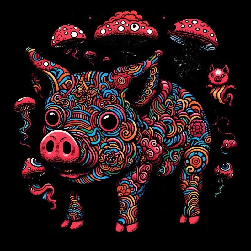 Trippy Polka Dot Pig