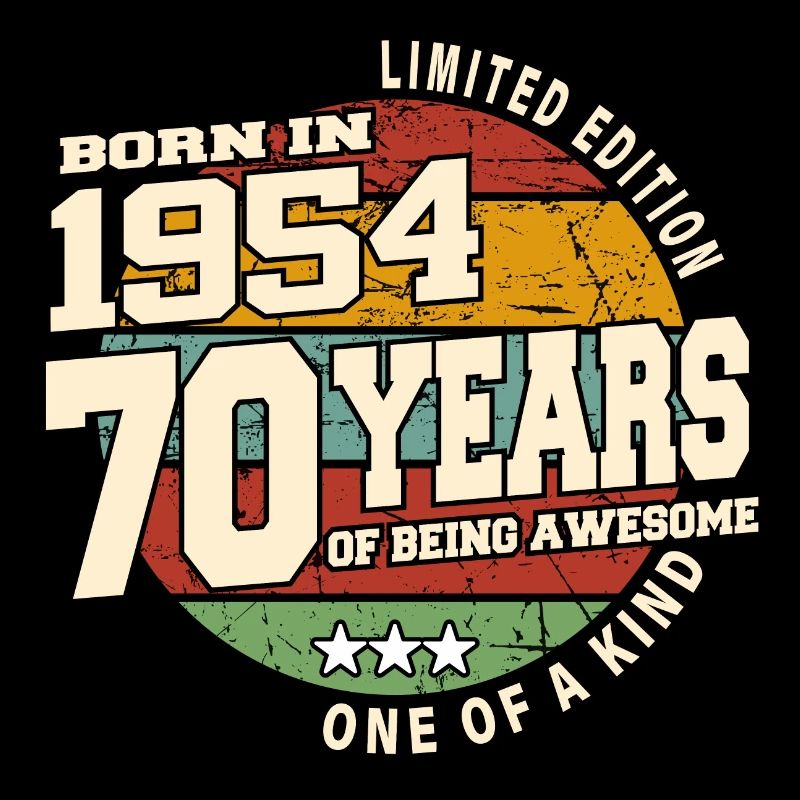 1954 Vintage Retro Classique 70 ans