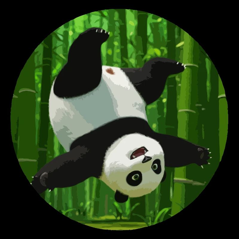 Panda making a somersault