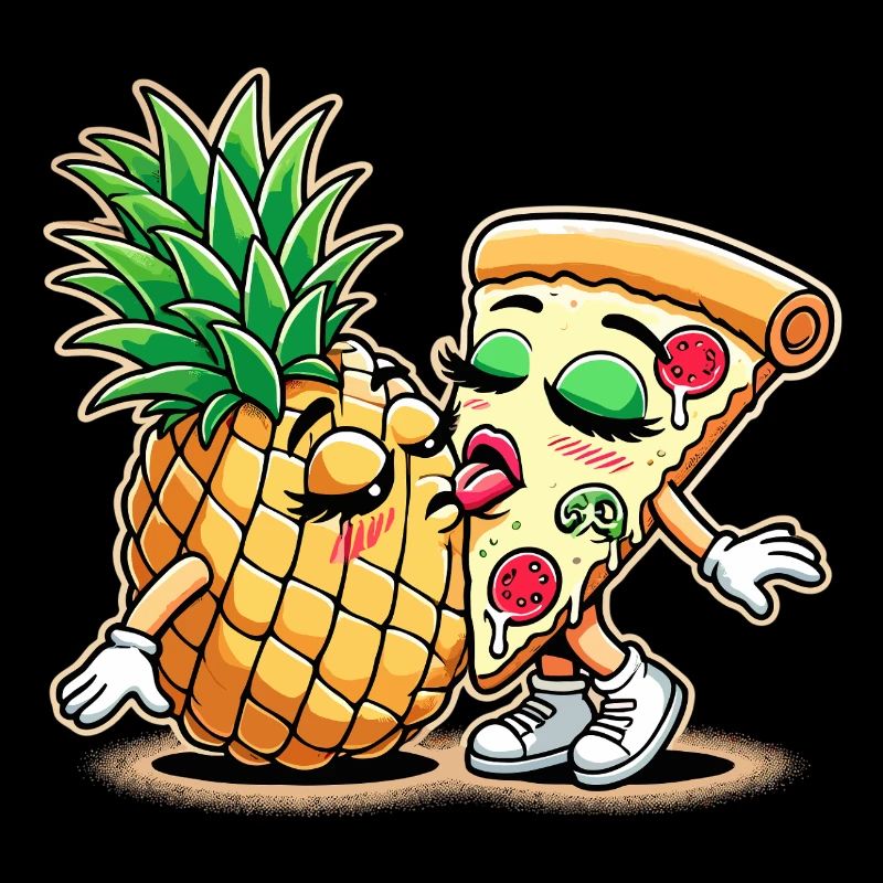 Pizza Hawaii Baiser Relation d’amour Drôle Cadeau