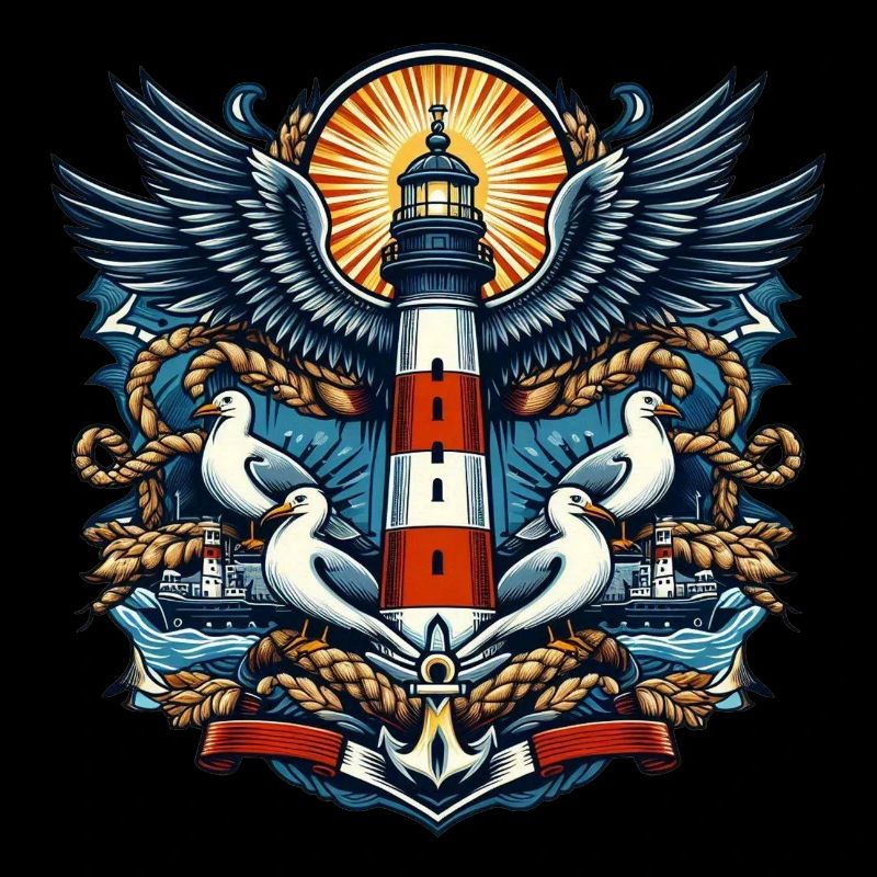 Phare avec des mouettes