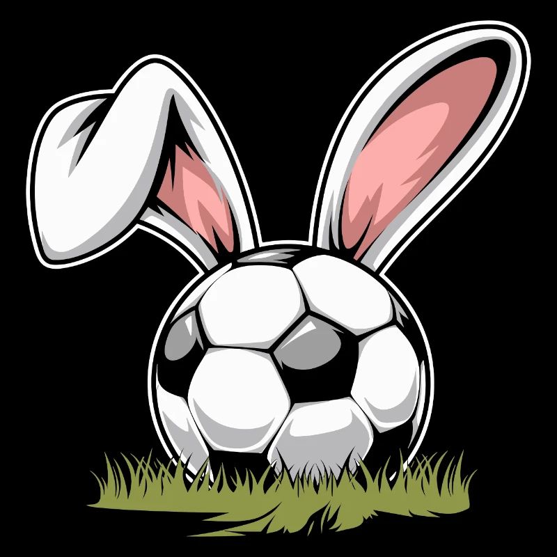 Football with Easter bunny ears