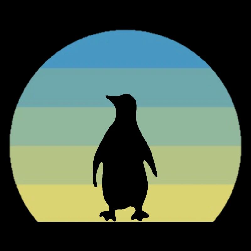 Pingouin vert rétro