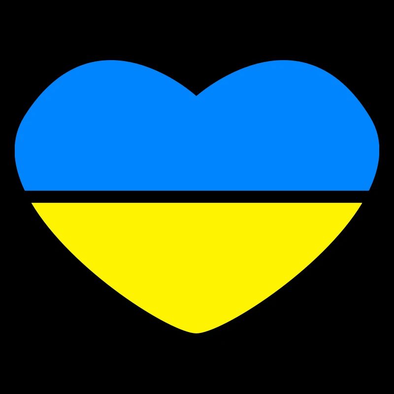 Heart 2colored - Azure Blue Gold - Ukraine