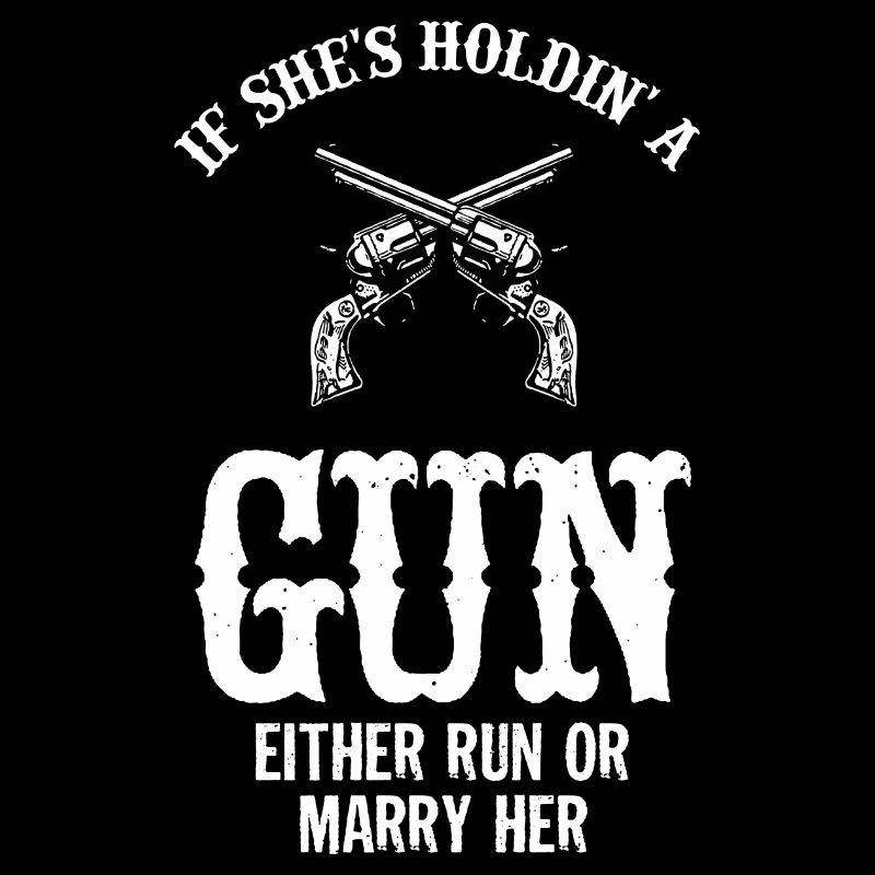 Waffe Pistole Gewehr Frau - Rennen oder Heiraten