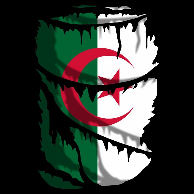 Flagge Algeriens, mit einem zerbrochenen Stoffeffekt