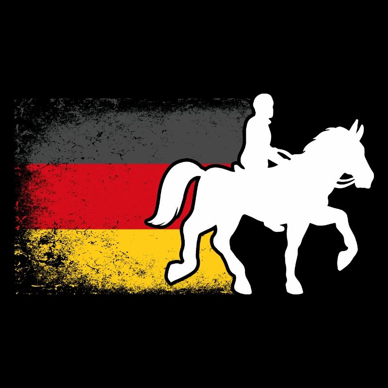Monter à cheval avec le drapeau de l’Allemagne