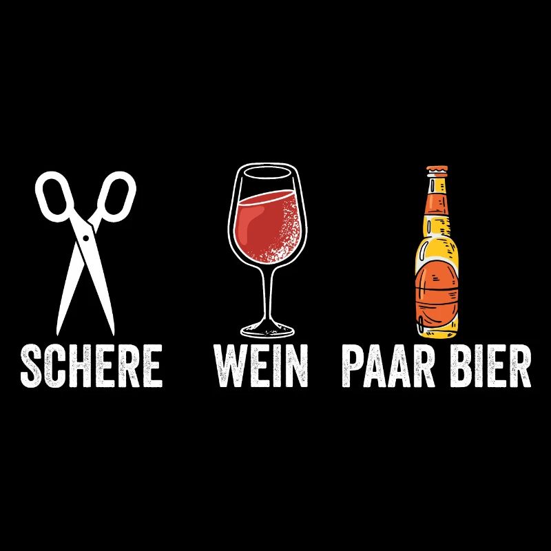 Wein Schere Paar Bier