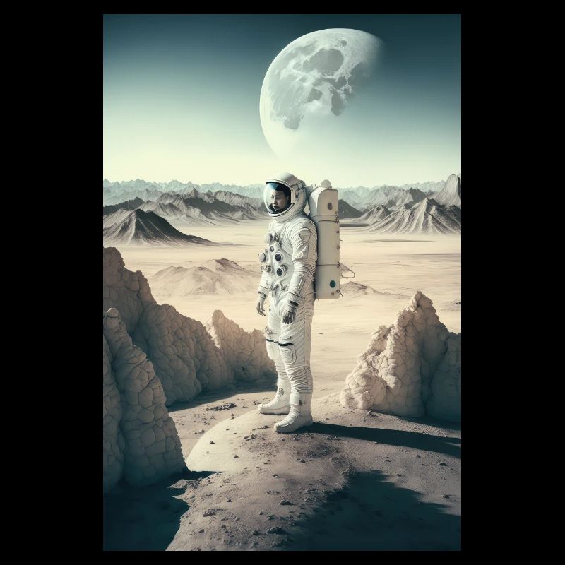Astronaut Desert Landscape Moon Space