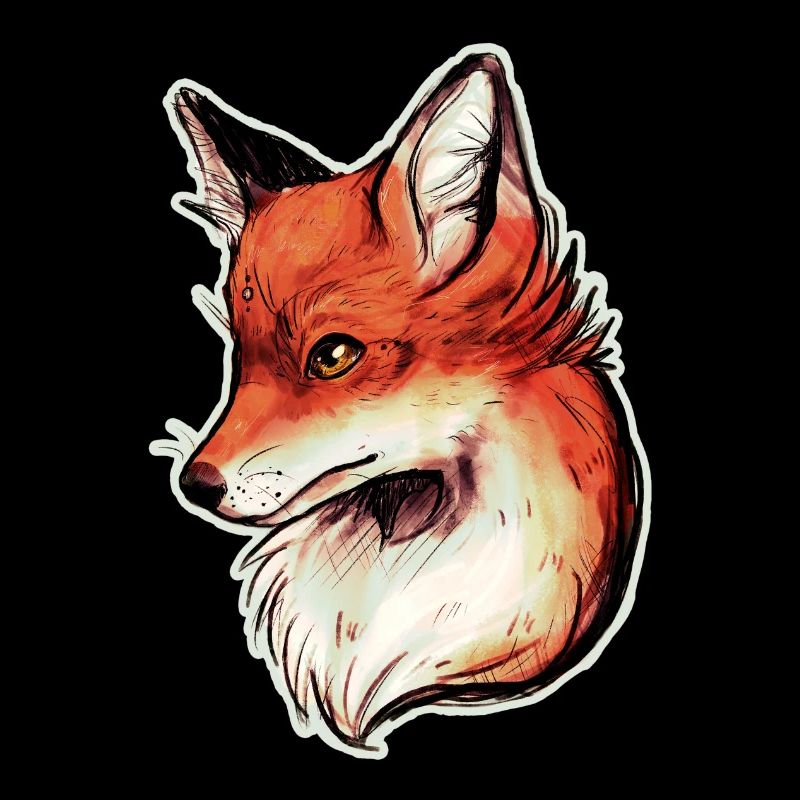 Fox head drawing art Fox