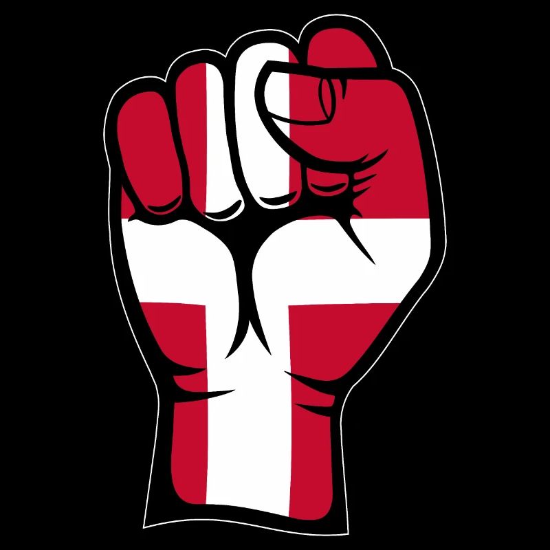 Dänemark Flagge Faust Hand Symbol