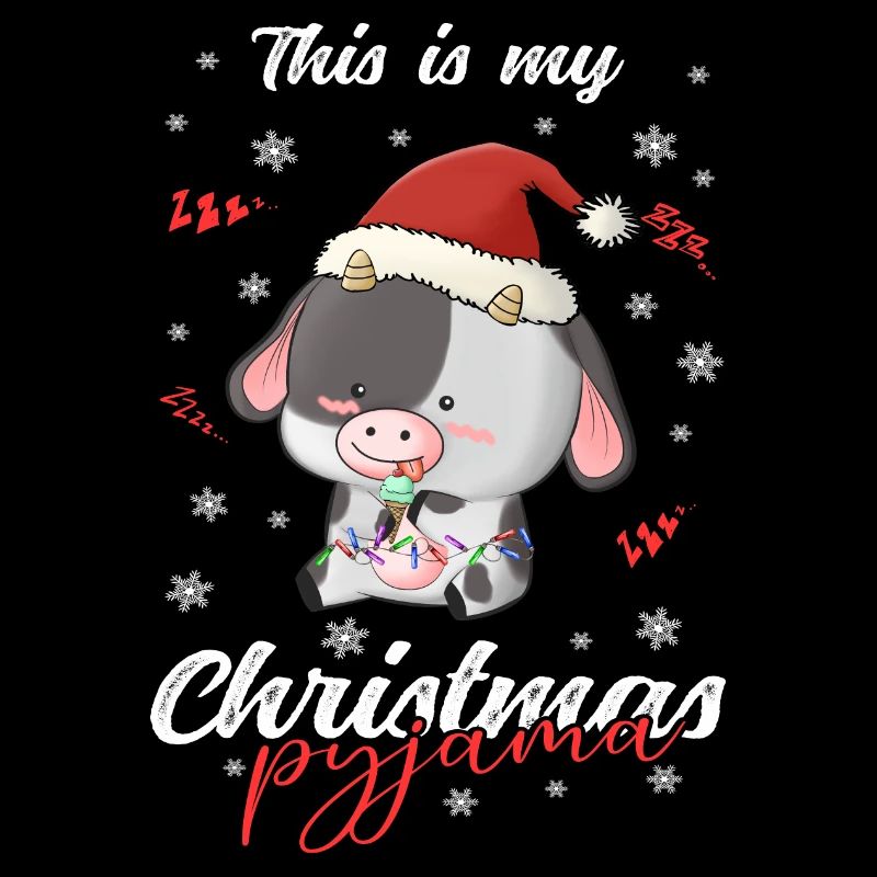 Kuh Pyjama Weihnachten Schlafen