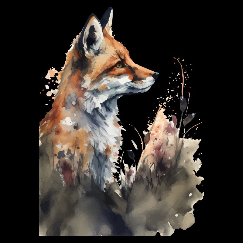 Fuchs Portrait Wasserfarben