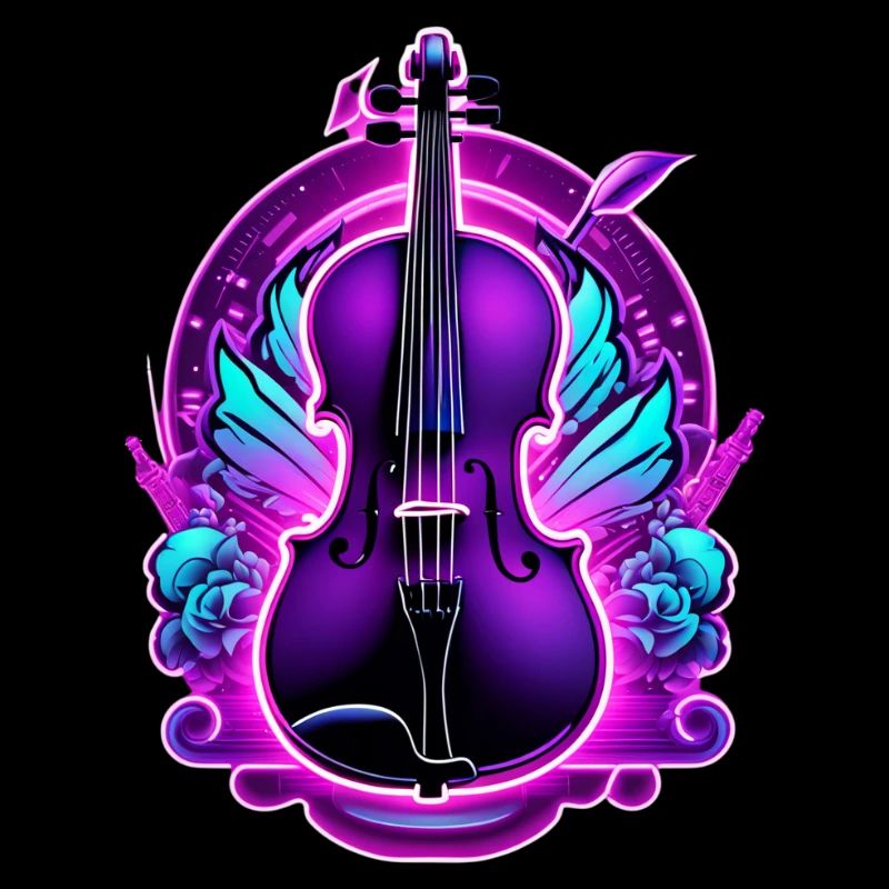 Violon aux couleurs néon
