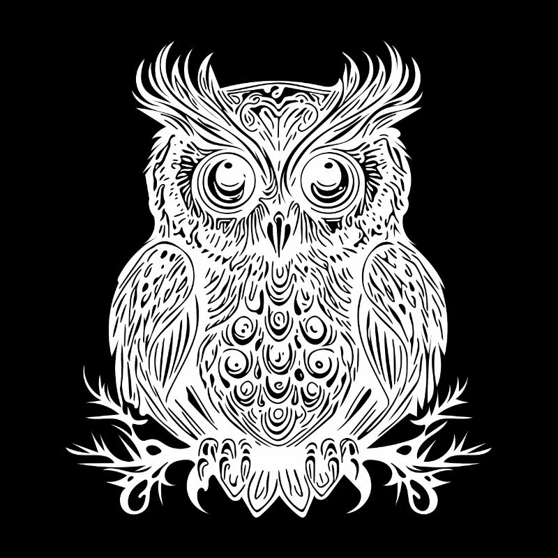 Vintage Eule mit großen Augen