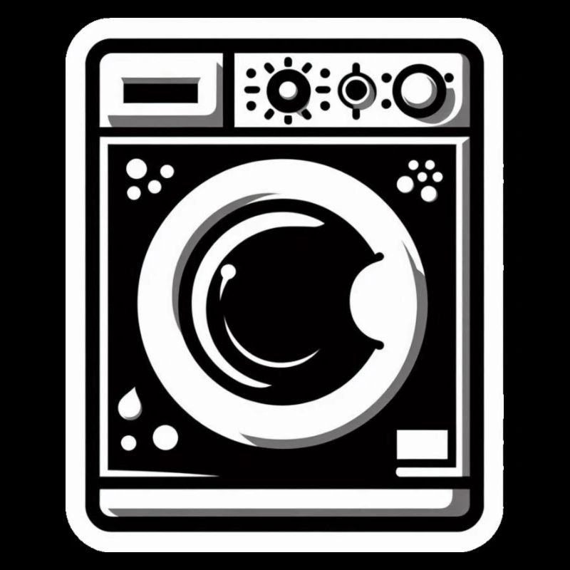 Machine à laver noir et blanc